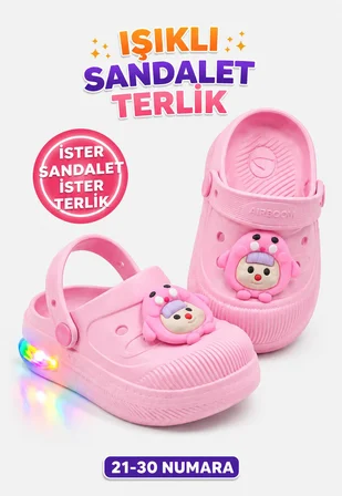 ÇOCUK CROSS EVA IŞIKLI  HAFİF GÜNLÜK HAVUZ KREŞ KUMSAL KULLANIŞLI TERLİK