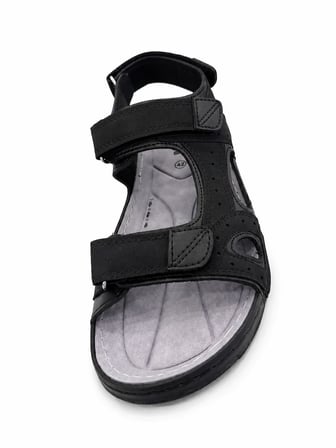 ERKEK SİYAH ÇİFT CIRTLI ANATOMİK GÜNLÜK SANDALET