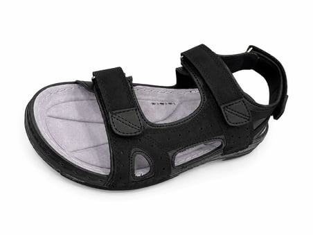 ERKEK SİYAH ÇİFT CIRTLI ANATOMİK GÜNLÜK SANDALET