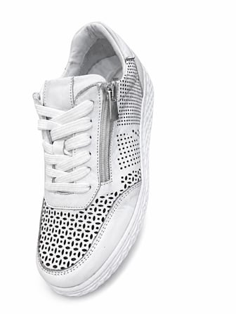 KADIN HAKİKİ DERİ NEFES ALAN ORTOPEDİK KONFOR YAN FERMUAR DETAYLI SNEAKER