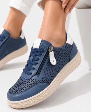KADIN HAKİKİ DERİ NEFES ALAN ORTOPEDİK KONFOR YAN FERMUAR DETAYLI SNEAKER