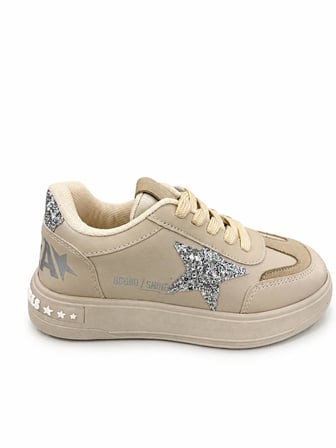 KIZ ÇOCUK SİMLİ YILDIZ DETAYLI CIRTLI SNEAKER SPOR AYAKKABI