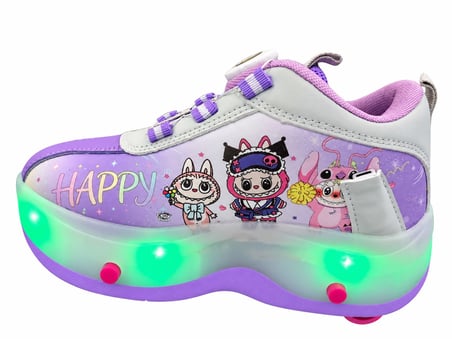 KIZ ÇOCUK MEKNİZMA BAĞCIKLI  ŞARJ EDİLEBİLİR FARKLI RENKLİ IŞIKLI PATENLİ  SNEAKER