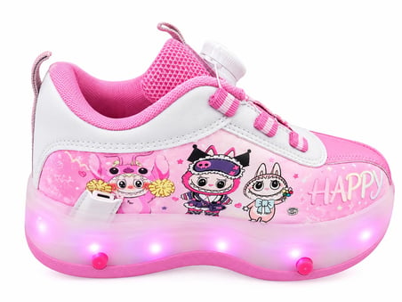 KIZ ÇOCUK MEKNİZMA BAĞCIKLI  ŞARJ EDİLEBİLİR FARKLI RENKLİ IŞIKLI PATENLİ  SNEAKER
