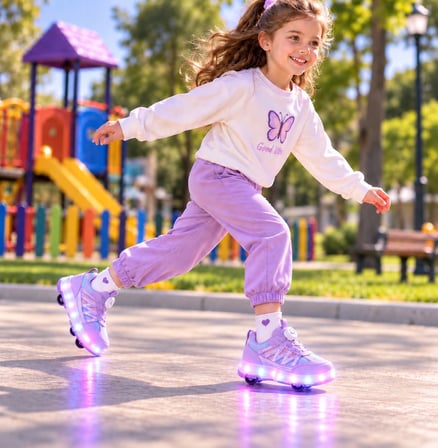 KIZ ÇOCUK MEKANİZMA BAĞCIKLI PATENLİ SNEAKER