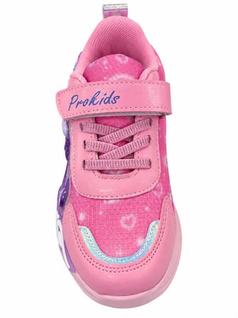 KIZ ÇOCUK CIRTLI BANTLI PEMBE RENK LED  IŞIKLI 3D BASKI FİGÜRLÜ SNEAKER