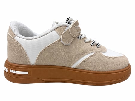 ÇOCUK (26-35 NUMARA) BAĞCIKLI IŞIKLI KAHVERENGİ TABANLI ŞIK RAHAT SNEAKER