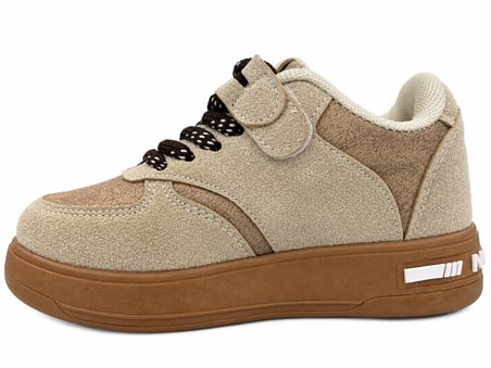 ÇOCUK (26-35 NUMARA) BAĞCIKLI IŞIKLI KAHVERENGİ TABANLI ŞIK RAHAT SNEAKER