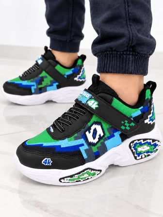 ÇOCUK CIRT BANTLI KALIN TABANLI PİKSEL 3D DESENLİ CRAFT TARZI SNEAKER