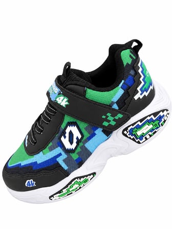 ÇOCUK CIRT BANTLI KALIN TABANLI PİKSEL 3D DESENLİ CRAFT TARZI SNEAKER