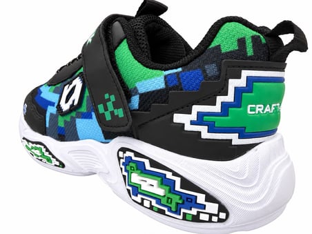 ÇOCUK CIRT BANTLI KALIN TABANLI PİKSEL 3D DESENLİ CRAFT TARZI SNEAKER