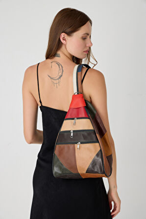 ÖZEL TASARIM HAKİKİ DERİ SIRT VE KOL ÇANTASI FONKSİYONEL ÇANTA