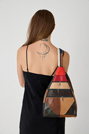 ÖZEL TASARIM HAKİKİ DERİ SIRT VE KOL ÇANTASI FONKSİYONEL ÇANTA