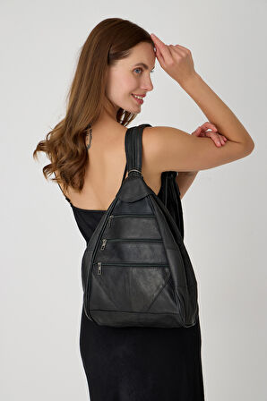 ÖZEL TASARIM HAKİKİ DERİ SIRT VE KOL ÇANTASI FONKSİYONEL ÇANTA