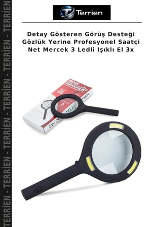 Detay Gösteren Görüş Desteği Gözlük Yerine Profesyonel Saatçi Net Mercek 3 Ledli Işıklı El 3x