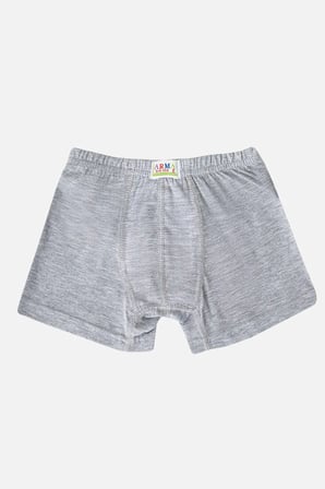 Delux Serisi Ev Giyimi Günlük Giyim Erkek Çocuk Düz Pamuklu Likralı Gri Boxer 6'lı Paket