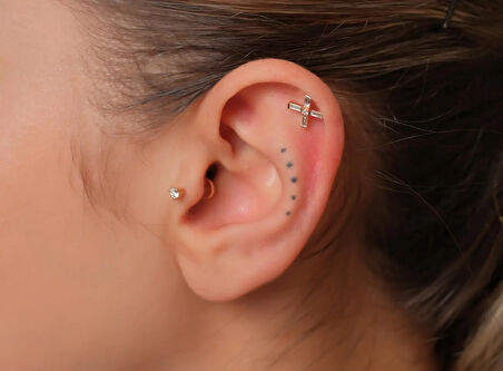 Fores 0,17ct Baget Pırlanta Piercing-Tragus