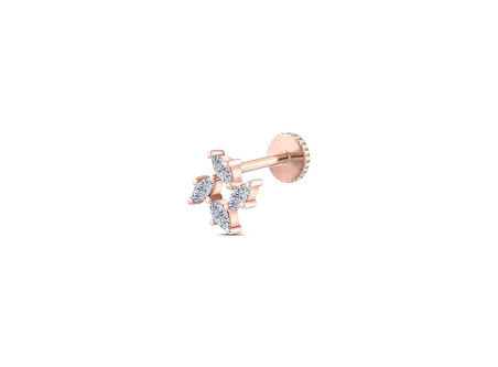 Marquise 0,18ct Markiz Pırlanta Piercing-Tragus