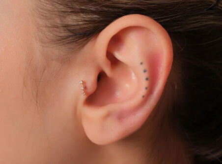 Linea 0,02ct Pırlanta Piercing-Tragus