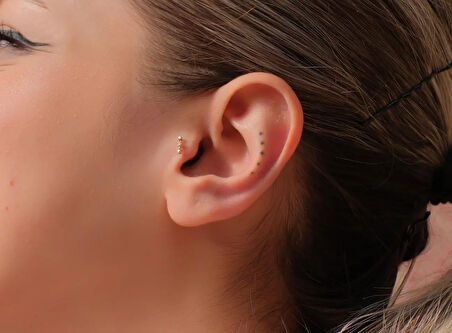 Linea 0,02ct Pırlanta Piercing-Tragus