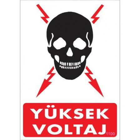 Pvc Levha quot;Yüksek Voltajquot; 25*35 cm