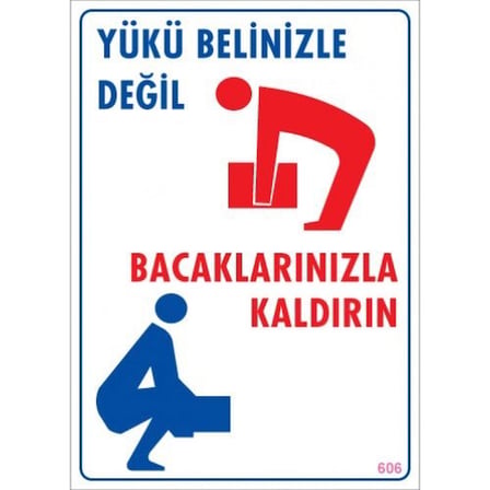 Pvc Levha quot;Yükü Belinizle Değil Bacaklarınızla Kaldırınquot;