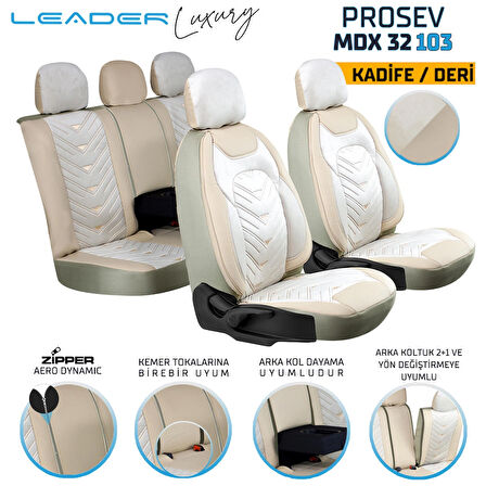 Daihatsu Terrios Lüx OTO KOLTUK KILIFI Ön Arka Takım Deri Kadife Detaylı Prosev BEJ