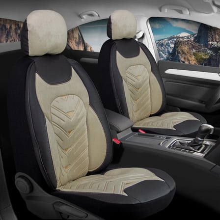 
Bmw 3 SERİSİ 315  Lüx OTO KOLTUK KILIFI Ön Arka Takım Deri Kadife Detaylı Prosev SİYAH BEJ