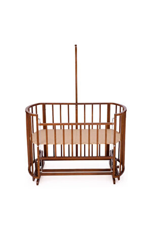 Ahşap Beşik Anne Yanı Beşik Ceviz 60x120 Gri Balina Uyku Seti Yatak Tekerlekli
