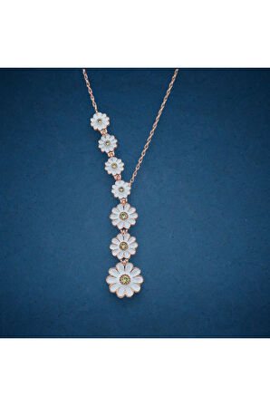 Modahilye 925 Ayar Gümüş Kayan Papatya Kolye