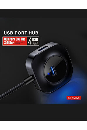 HUB06 Tak Çalıştır 4 Adet Usb 2.0 Çıkışlı Usb Çoklayıcı - Siyah