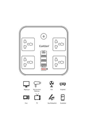 SC06 8in1 Priz Dönüştürücü - Beyaz
