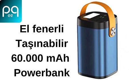 Peeq 60.000 mAh Hızlı Şarj ve El feneri Özellikli Powerbank