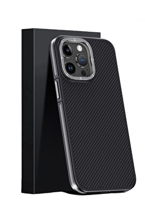 Iphone 15 Pro Kılıf Aramid 600d Kevlar Karbon Fiber Magsafe Kapak