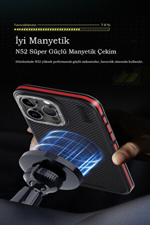 Iphone 15 Pro Max Kılıf Aramid 600d Kevlar Karbon Fiber Magsafe Kapak