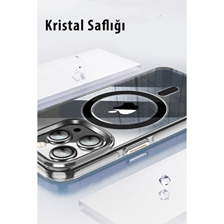 Peeq iPhone 15 Pro Crystal Magsafe Telefon Kılıfı 