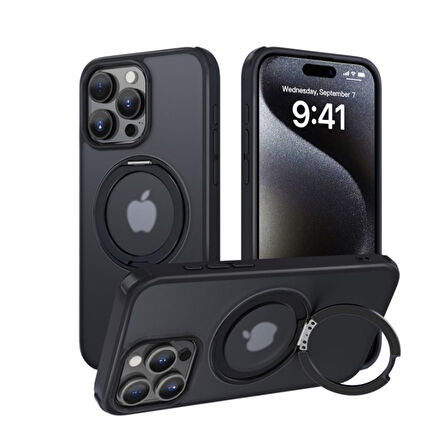 İphone 16 Arcadia Standlı Magsafe Şarj Özellikli Anti Shock Darbeye Dayanıklı Kapak