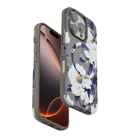 iPhone 14 Pro Çiçek Desenli Magsafe Kapak