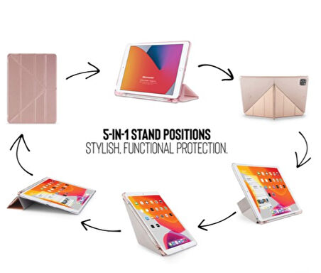 iPad Pro 11 2024 Kalemlikli Standlı ve Katlanabilir Tablet Kılıfı