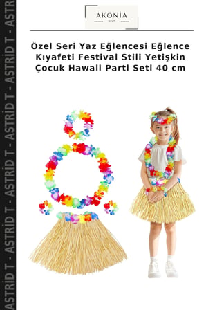 Özel Seri Yaz Eğlencesi Eğlence Kıyafeti Festival Stili Yetişkin Çocuk Hawaii Parti Seti 40 cm