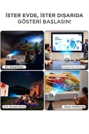 Taşınabilir Projektör Android 11 HY300T Lite Salon Cihazı Parti Aleti Medya Oynatıcı