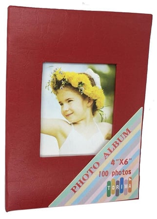 Özel Seri Anı Saklama Resimler İçin 4X6 (10X15) 100'lük Fotoğraf Albüm Kırmızı