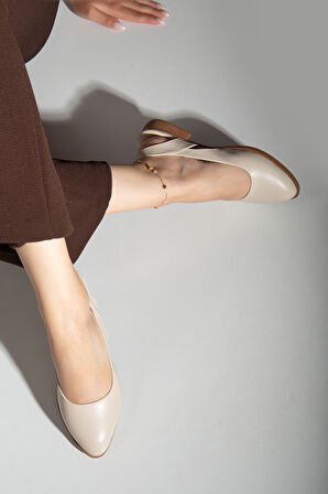 Pore Cilt Kısa Topuk Ayakkabı Mint Yeşil