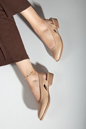 Pore Cilt Kısa Topuk Ayakkabı Mint Yeşil