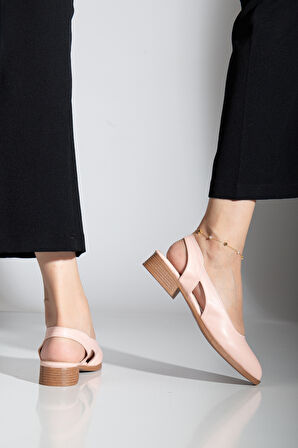 Pore Cilt Kısa Topuk Ayakkabı Mint Yeşil