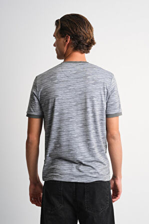 ALEXANDERGARDI Melanj Desenli Bisiklet Yaka T-shirt