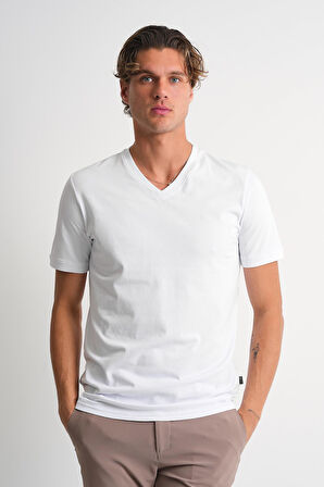 ALEXANDERGARDI V Yaka Basic T-shirt