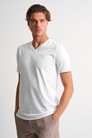 ALEXANDERGARDI V Yaka Basic T-shirt