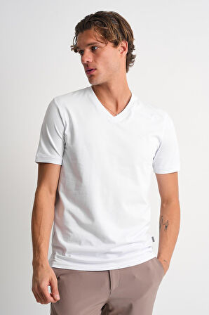 ALEXANDERGARDI V Yaka Basic T-shirt