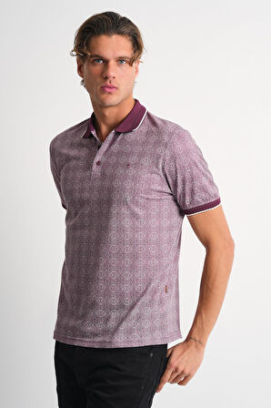 ALEXANDERGARDI Erkek Desenli Polo Yaka T-shirt
